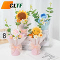 Handmade Artificial Sunflower Mini Bouquet Valentine's Day Graduation Gift Sunflower Puff Crochet Flower Pot Crochet Flowers
