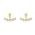 2022 Trendy Earring 18K Gold Plated Three-hole Design Adjustable Zirconia Stud Earrings Stainless Steel Earrings Wholesale