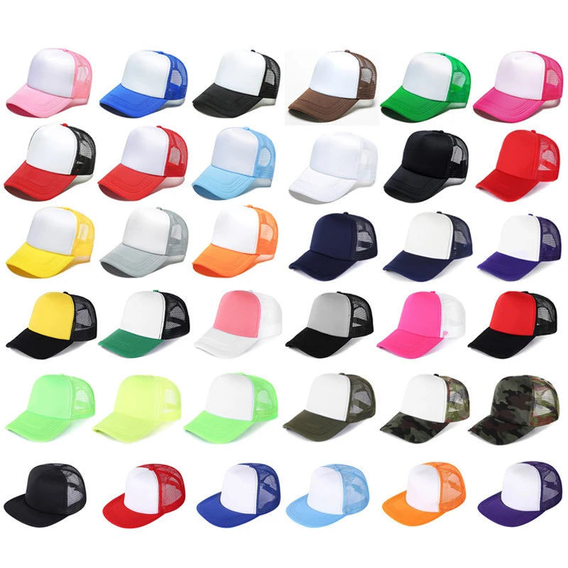 Custom Logo Print Unisex Fitted Adjustable Performance Baseball 5 Panel Hip Hop Fashion Cycling Beach Fishing Mesh Tracker Hat