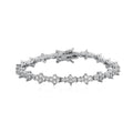 Full Brass Plum Blossom Tennis Bracelet Necklace for Party Hip Hop Rap Plane Tennis Chain Platinum/Gold Plated Unisex