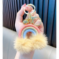 Women Bag Wallet Purse Charms Accessory Pendant Handmade Rainbow Macrame Key Chains Weaving Rainbow Boho Pompom Keychains