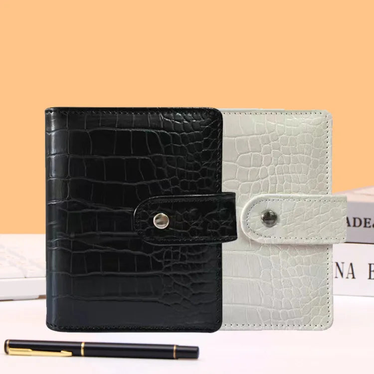 Wholesale Custom Pu Leather 6 Ring Loose Leaf crocodile A7 Budget Binder Card Cash Wallet Planner Notebook