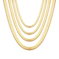 Yiwu DAICY Hot Sale 18k Gold Flat Snake Chain Necklace 2/3/4/5 mm High Polished Stainless Steel Herringbone Chain for Women Men