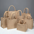 30*27*15cm Bridesmaid DIY Shopping Wedding  Custom Logo Jute Hessian Burlap Gift Packaging Large Jute Tote Bag