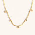 Dingran Stainless Steel Gold Plated Jewelry Snake Chain Necklace Round Zircon Necklaces