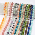 6mm Small Natural Stone Agate Jade Quartz Crystal Cylinder Roundel Faceted Stone Beads for Bracelet Necklace DIY Making