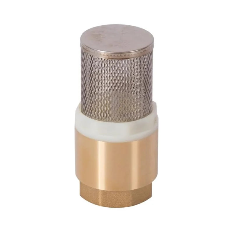 TMOK 1 Inch BSP DN25 Brass Spring Check Foot Valve with Stainless Strainer for Water Pump Pipeline