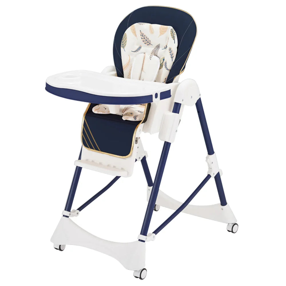 Supplier Baby Feeding High Chair Removable Washable Double Tray 3-Gear Adjustment 22-25cm Foldable Custom Logo