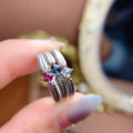 925 Sterling Silver 18k White Gold Plated Emerald Cut Gemstone Minimalist Luxury Wedding Women's Ring Wholesale