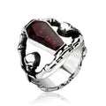 SS8-101R Steel Soldier Double Skull Men Stainless Steel Men Ring Fashion Popular Titanium Steel Jewelry for Gift