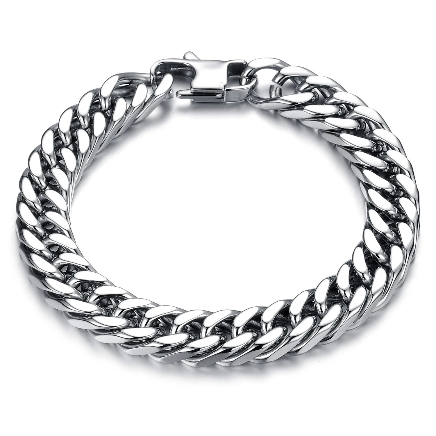 Yunse Factory Wholesales Cool Punk Thicker Swagger Titanium Steel Chain Men's Hand Bracelet for Boy Gift Stainless Steel Jewelry