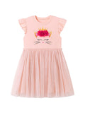 2026 Summer Wholesale of Children's Dresses European-American Style Net-silk Girls' Dresses Cute Cat-themed Children's Dresses