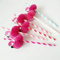 Environmentally Paper Drinking Straws Wholesale Flamingo Paper Straw Disposable  Honeycomb Striped Straw for Bar