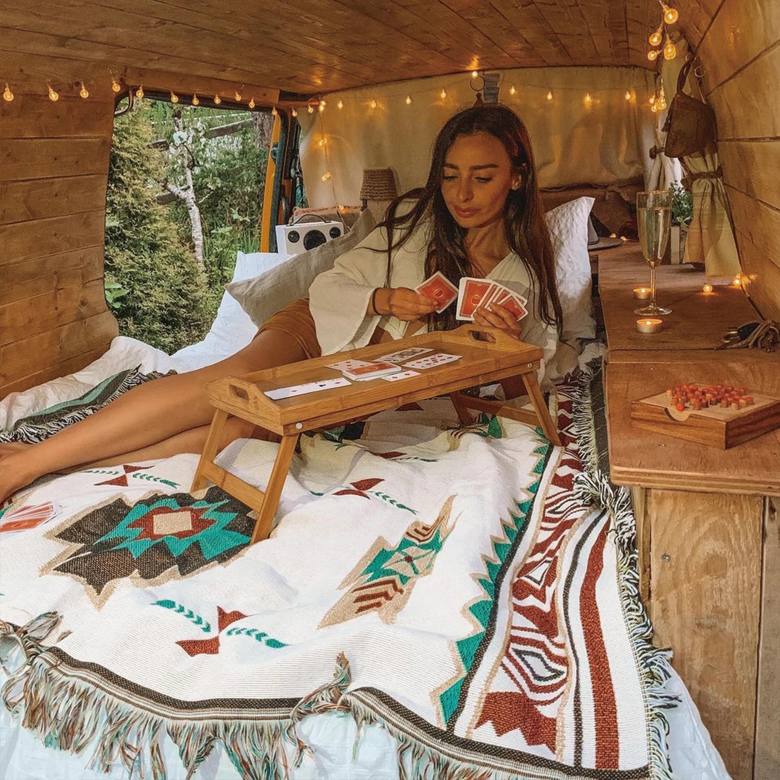 Bohemian Style Floral Cartoon Customized Woven Western Rectangular Throw Sofa Cover Morocco Nordic Blanket for Travel Nordic