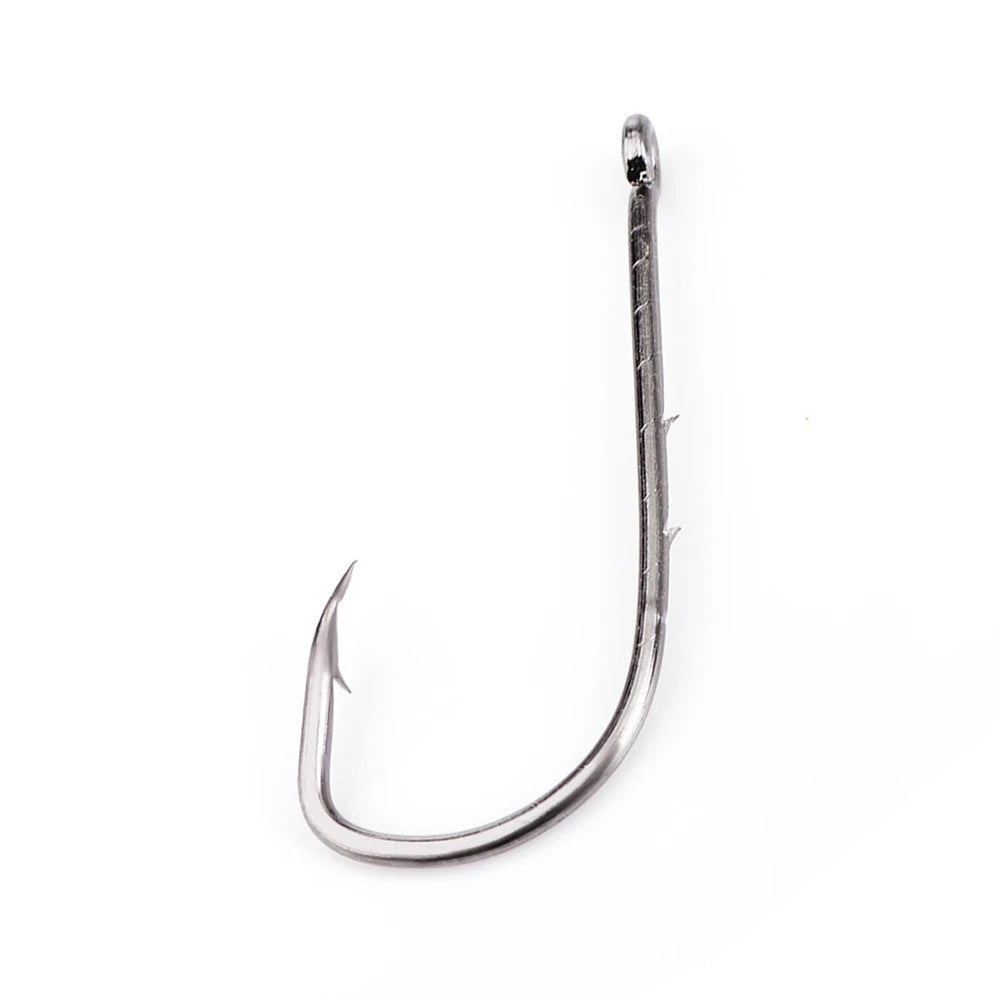 WFK01 Fishing Hook Long Handle Sea Hook With Loop With Barb Hook Catfish 100pcs/bag