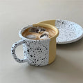 Tiny Italian Inspired Porcelain Cappuccino Mug Set Nordic Demitasse Speckled Tea Cup and Saucer Set Eco-Friendly Home/Gift