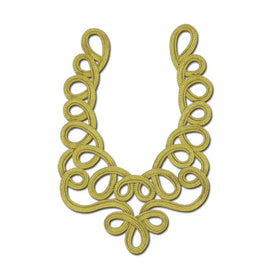 Diy Handmade Decorative Gold Applique Patch Embellishment Coat Dress Collar Ornament Braided Hollow Designer Textile Sew Patch