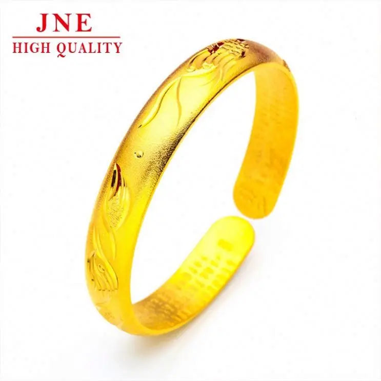 Gold Women's Frosted Sandblasting Dragon and Phoenix Bracelet Women's Open Live Jewelry Wholesale Dragon and Phoenix Bracelet
