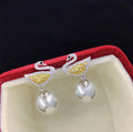 E1970 10-11mm DIY Natural Freshwater Pearl Charm Earrings Mounting Accessory 925 Sterling Silver Gold Plated  Jewelry for Women