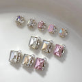 3D Transparent White Diamond Nail Rhinestones 3D Nail Drill Decoration Heart Right Angle Pile Design Pointed Bottom Diamond Nail