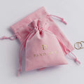 PandaSew Luxury Pink Gift Package Velvet Suede Drawstring Bag for Jewelry Pouch