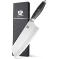 WILDMOK 7.8 Inch Chinese Chef Knife Stainless Steel Material with Black Pakkawood Handle Kitchen Cleaver Vegetables Knife
