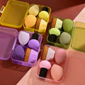 Free Custom Sticker Beauty Sponge Egg with Makeup Foundation Puff Brush 4 in 1 Wholesale Makeup Blender Egg Sponge Set Tool