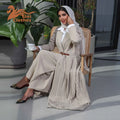 MQ115  Elegant Formal Eid  Turkey  Solid Color Simple Kaftan  Plus Size Abaya Dress