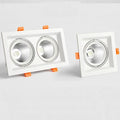 Black Grill Fixture One Head 12W Rectangular Recessed Spot Ceiling Down Light Led