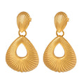 Ins New Fashion Non-Fading Small Thread Water Drop Hollow Exaggerated Earrings 18K Gold Plated for Women Tarnish Free