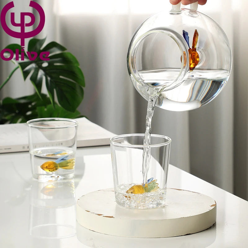 Large Capacity Three-Dimensional Cute Animal Farm Kettle High Borosilicate Glass Lovely Big Belly Cold Kettle Tea Fruit Infusion