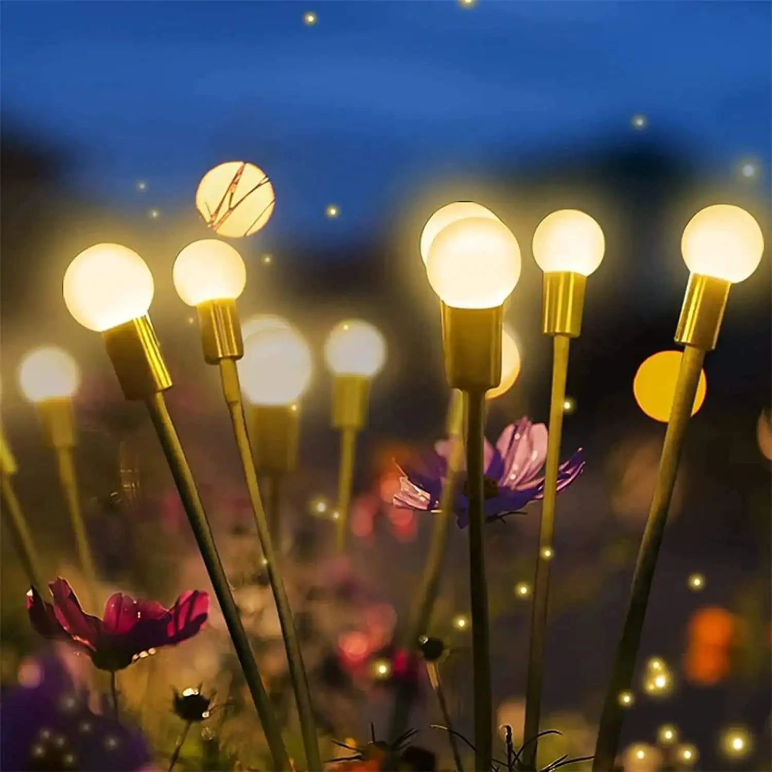 Ip65 Firefly Holiday Wedding Party 6 8 10 Led Light Swaying Rgb Waterproof Fireworm Decoration Firefly Light Solar Garden Light