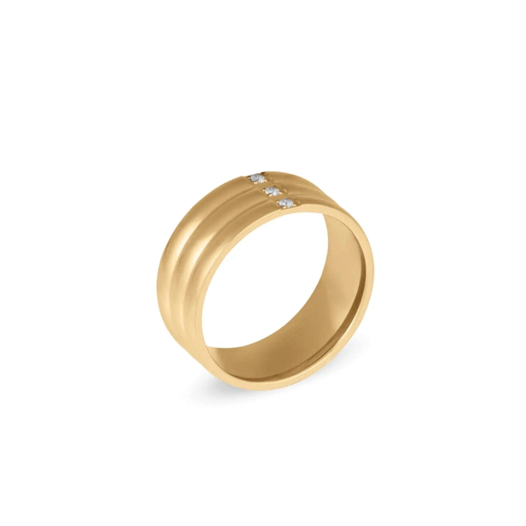 2024 Dazan New Winter 18k High Color Retention Zircon Unique Design Stainless Steel Layered Triple Ring for Women