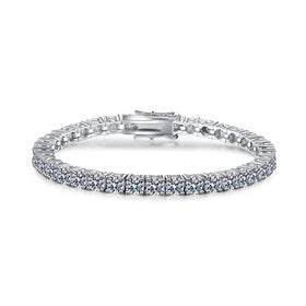 Hip Hop Jewelry 925 Sterling Silver 3mm Moissanite Diamond Bracelet Moissanite Tennis Chain