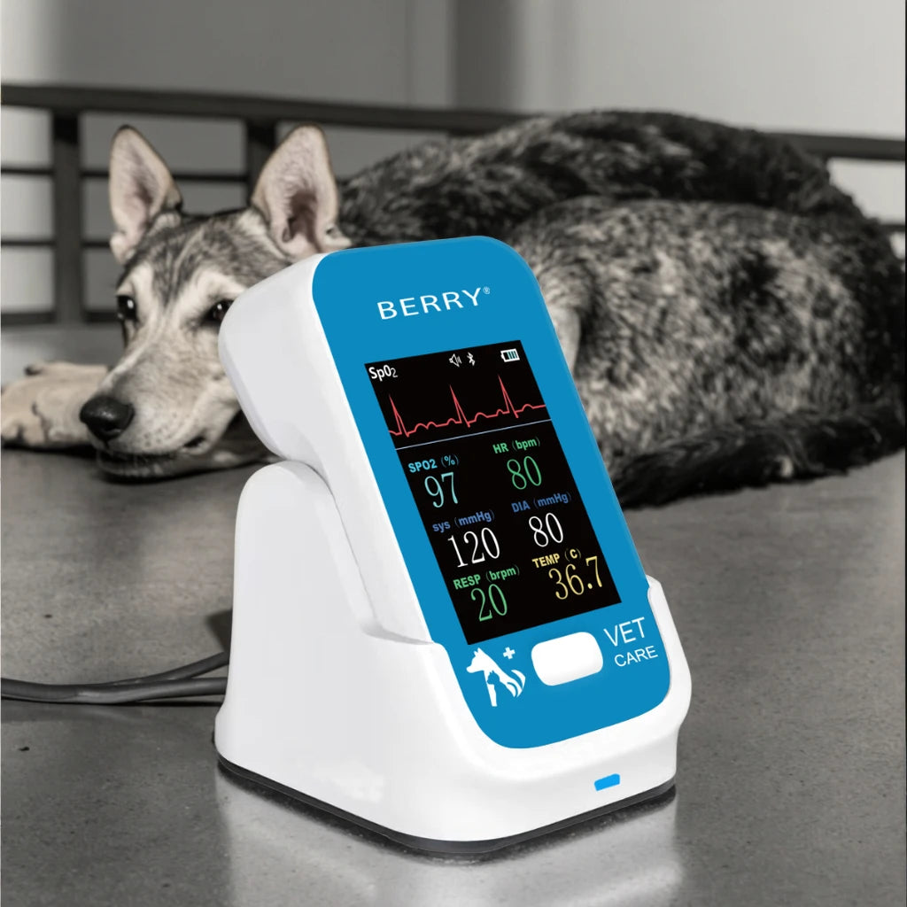 BERRY AM6200 Veterinary Monitor for Cats & Dogs with 2.8" TFT LCD Display Bluetooth BLE 5.0 Free Charge APP 1 Year Warranty