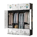 White Lockable Plastic Foldable Expandable Modern Wardrobe with Free Stickers Portable Bedroom and Dining Furniture