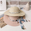 2026 Bohemia Classic Summer Women Big Edge Oversized Beach Hats Foldable Sun Straw Bucket Hat with Bow for Outdoor