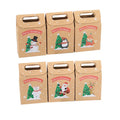 Vintage Kraft Hand-wrapped Packing Candy Biscuits Box Christmas Snowflake Design Gift Paper Box Xmas for Party Favors