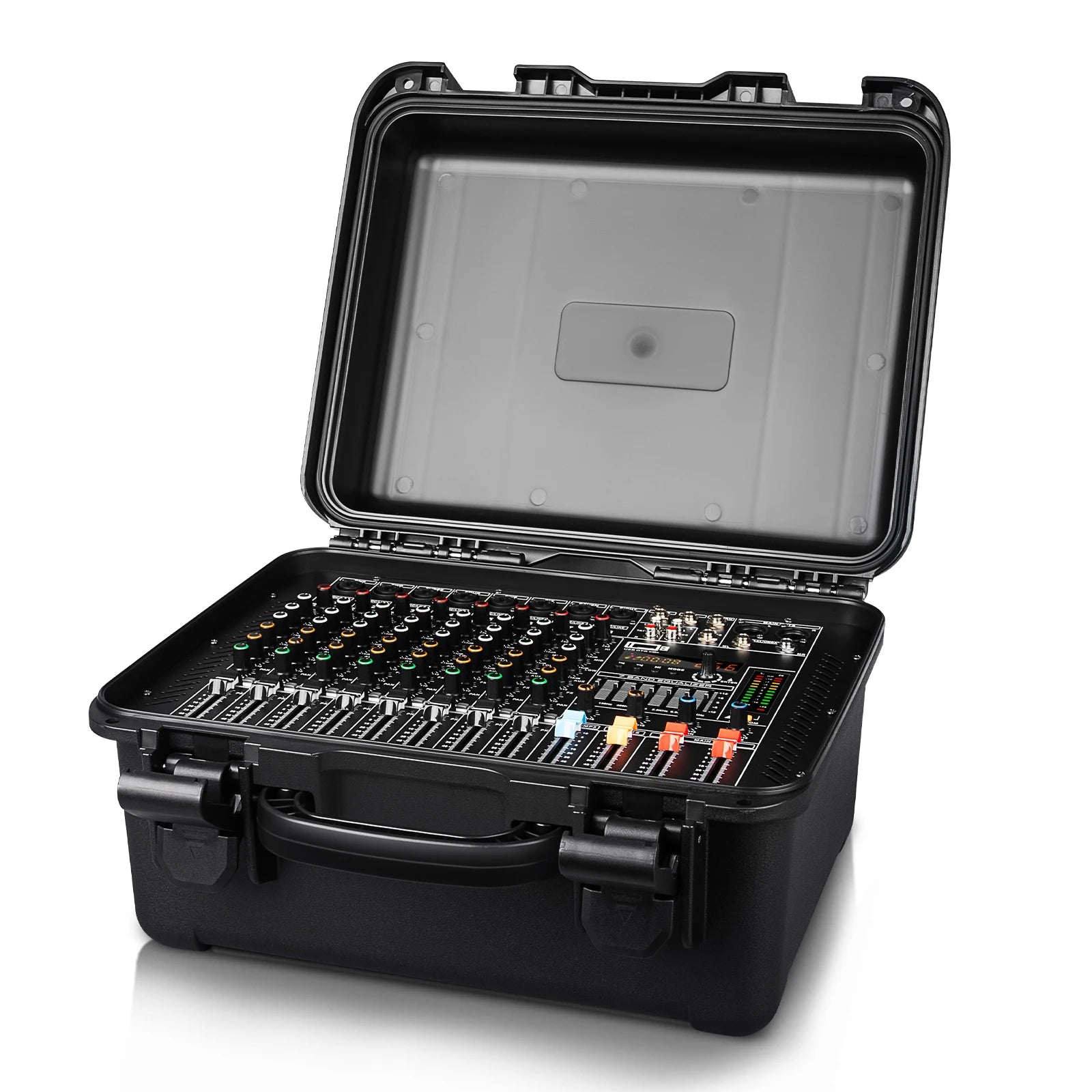 GT10 Professional Built-in 256 Digital Effects With Aviation Case 8 Channel 550W*2 Power Mixer Amplifier