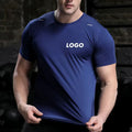 Custom Color Logo Men's Plus Size T-Shirt Round Neck Fitness Sports Yoga Tops with Yoga Tops with logo Detailing