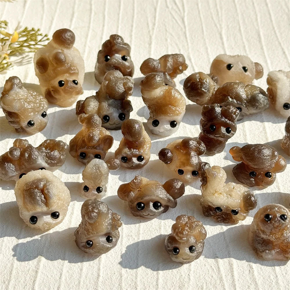 Wholesale Crystal Egyptian Panda Agate Man Pictographic Healing Rough Stone Engraved Carved for Jewelry Collecting Gifts