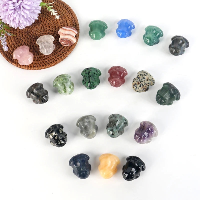Hand Carved Natural Polished Crystal Frog Figurine Money Animal for Gifts Other Crystal Crafts