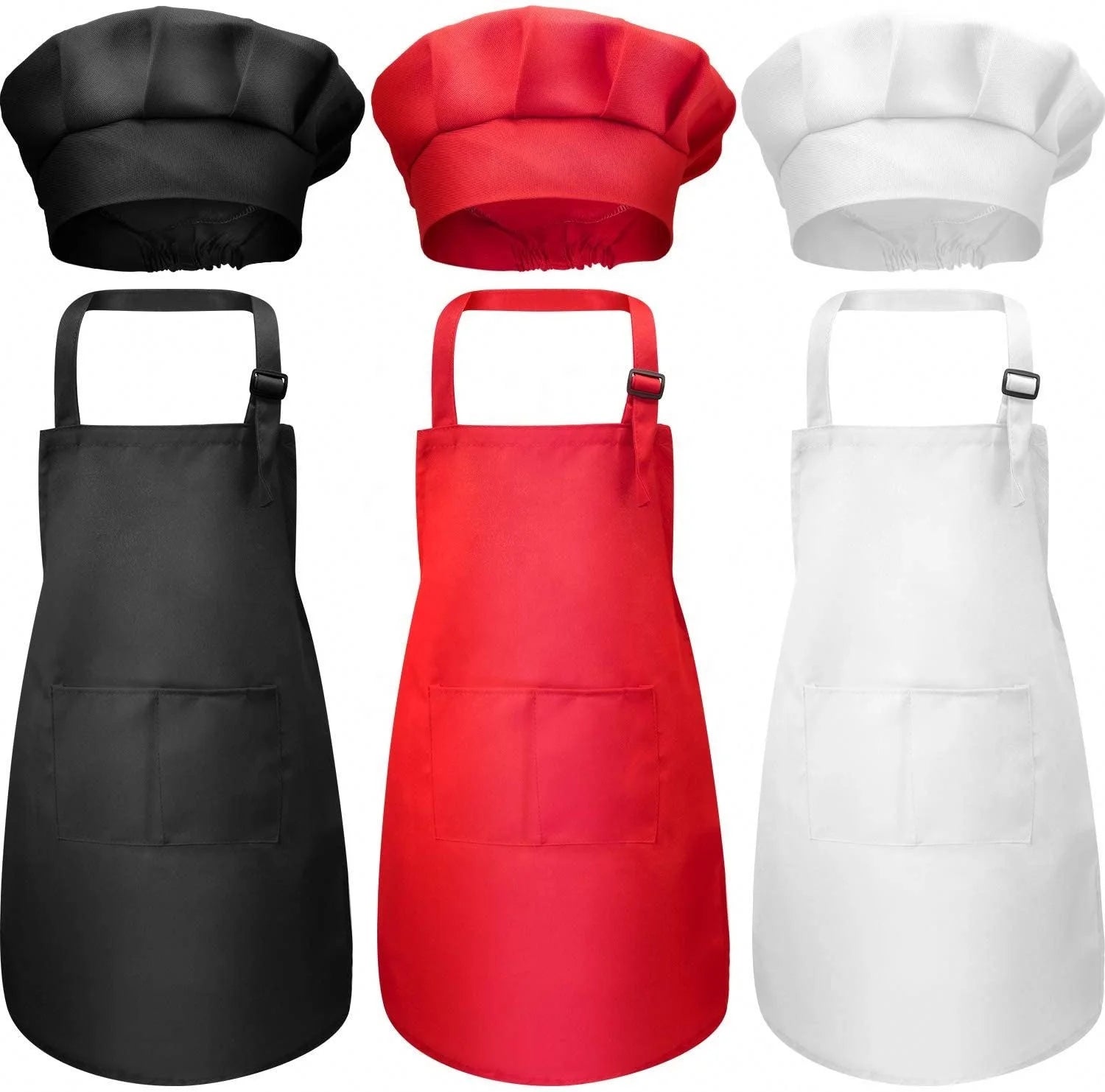 2025 Boys Girls Aprons for Kids Adjustable Cotton Aprons Kitchen Bib for Kitchen Cooking Baking Wear Kids Chef Hat Apron Set