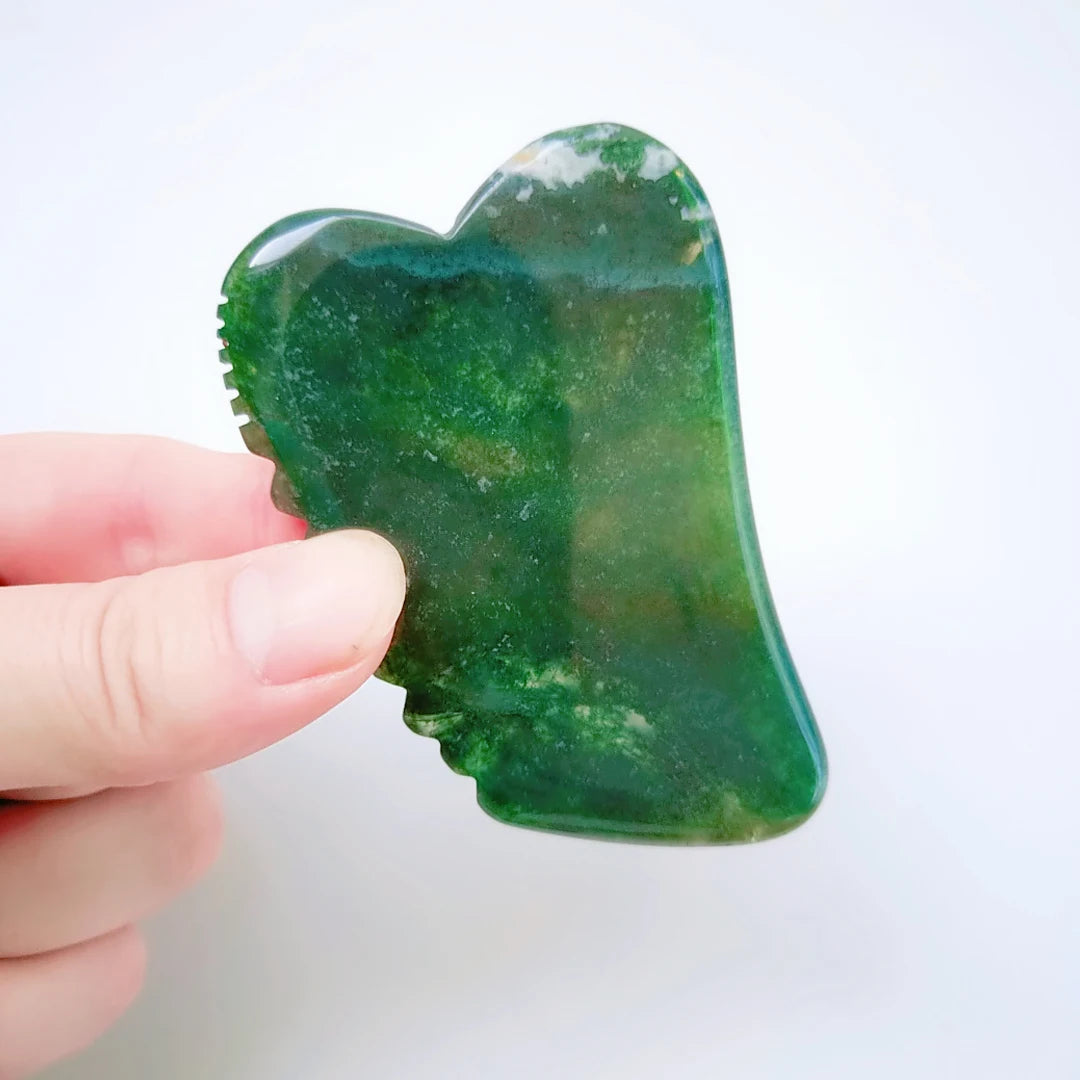 Huiying Moss Agate Jagged square Shape Gua Sha SPA Therapy Tool