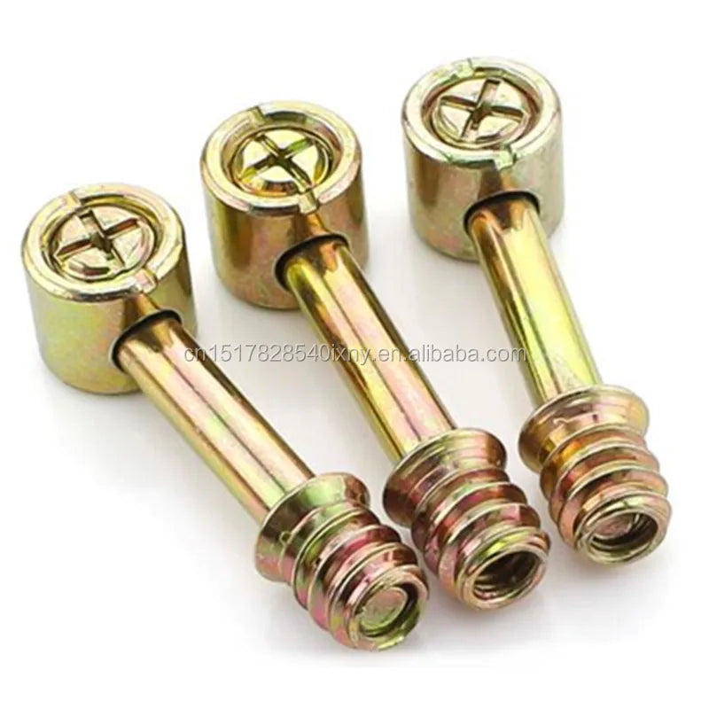 Assembled Zinc Plated/Black Oxide Carbon Steel Screws / Metric/Inch Connecting Screw Sets for Furniture Connection
