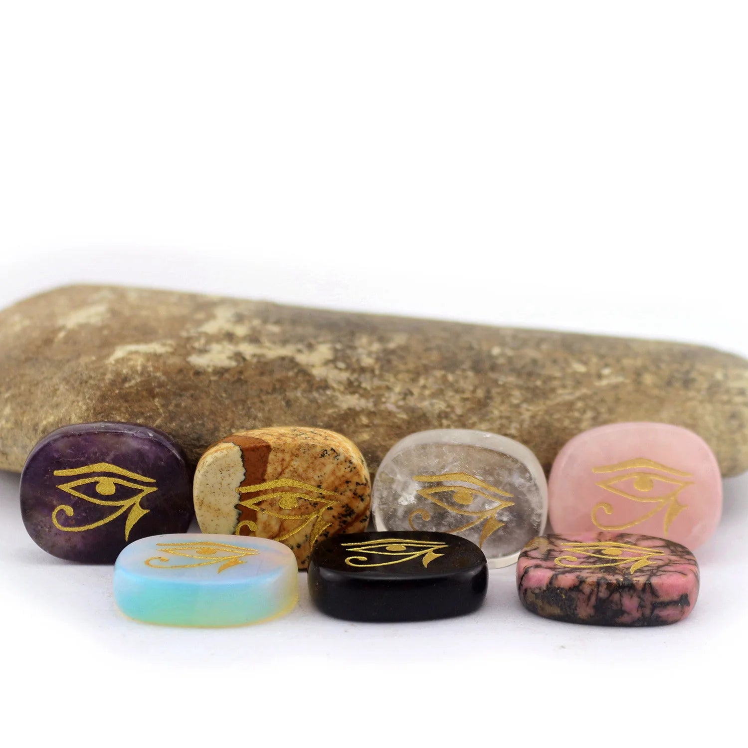 Healing Energy Gem Natural Horus Eye Charm Engraving Stone Jewelry