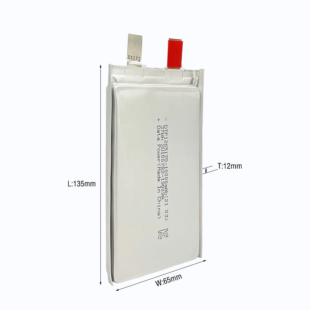 Wholesale DTP1265135 10000mAh 3.7V Rechargeable Lithium Li Ion Polymer Batteries