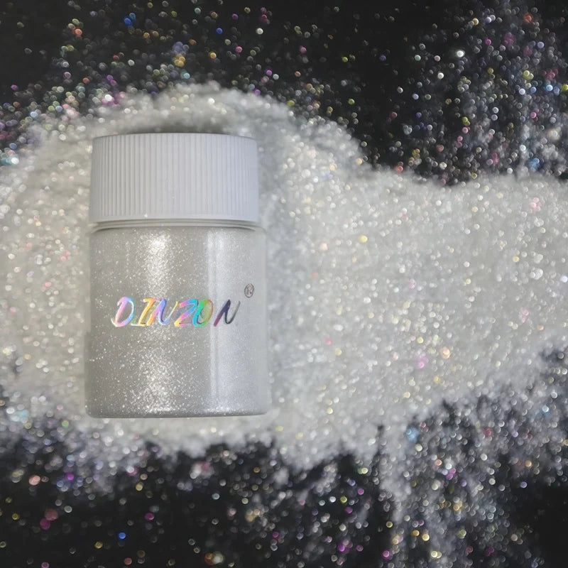 DINZON Cosmetic Grade Diamond White Nail Powder and Eye Shadow Customizable Natural Highlight Makeup Glitter Body Glitter