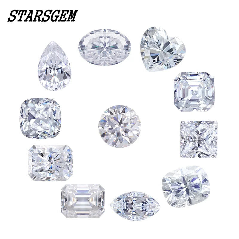 Fancy Shape Loose Moissanite Def White Color Oval Shape Radiant Cut Pear Shape Good Quality Moissanite  0.05ct-1ct Huge Stocks
