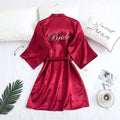 Summer Spring Personalized ODM Bride Bridesmaid Wedding Party Satin Breathable V-neck Robe Sets Pajama